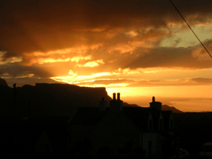 Sunset to the rear of the house